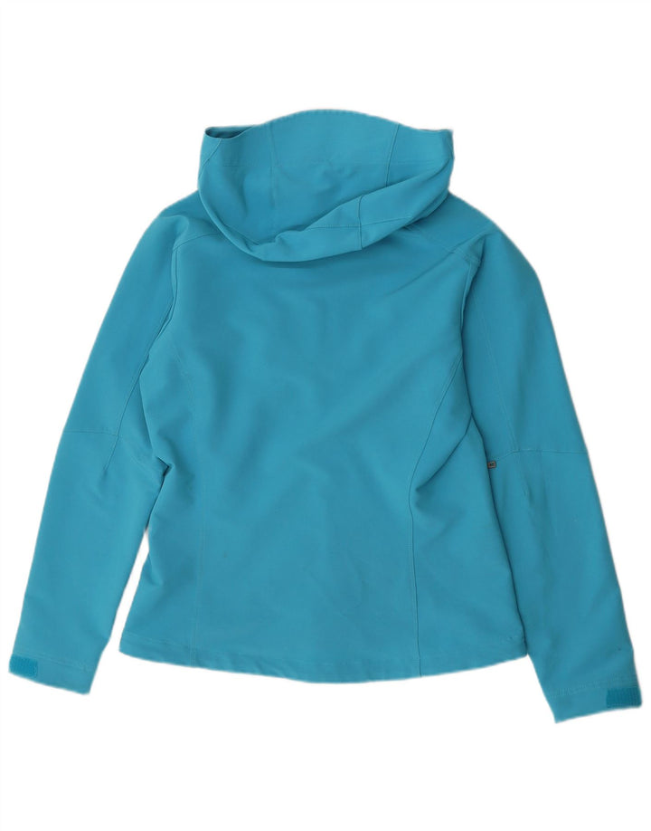 Jachetă Windbreaker pentru femei cu glugă Patagonia UK 14 Poliester turcoaz mediu