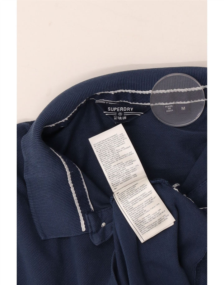 Tricou polo pentru bărbați Superdry, bumbac bleumarin mediu