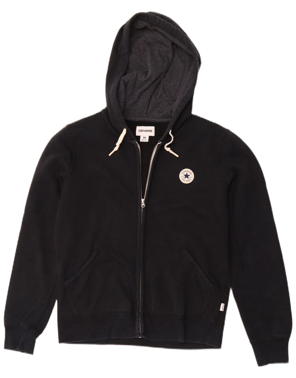 Pulover CONVERSE Chuck Taylor Zip Hoodie pentru femei UK 14 Bumbac mediu negru