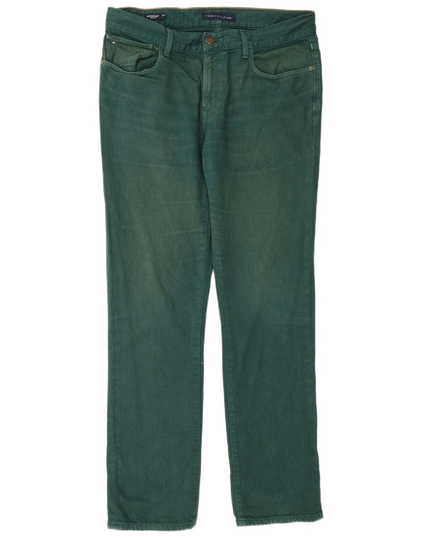 Blugi drepte drepte pentru bărbați Tommy Hilfiger W33 L32 bumbac verde