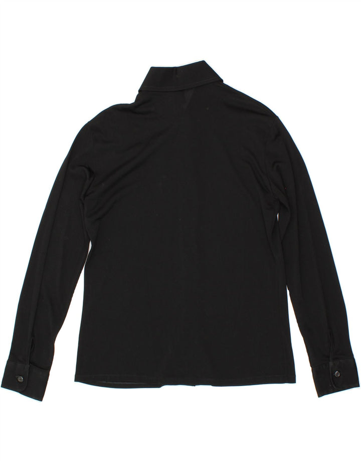 VINTAGE Womens Shirt UK 14 Medium Black Vintage Vintage and Second-Hand Vintage from Messina Hembry 