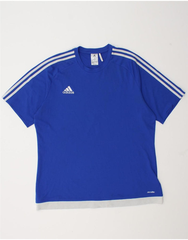 Tricou Adidas Climalite pentru bărbați Top XL, albastru, poliester color bloc