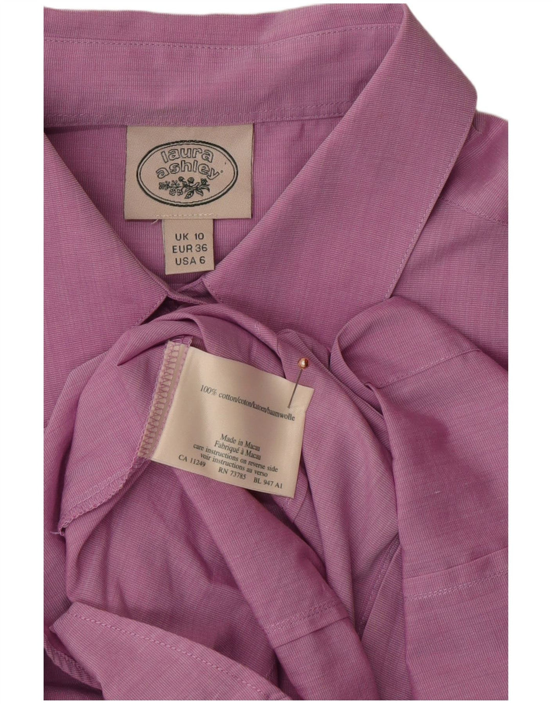 Cămașă pentru femei LAURA ASHLEY UK 10 Bumbac violet mic