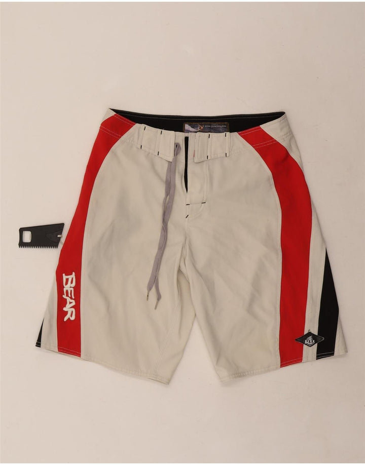 Pantaloni scurți casual pentru bărbați Bear W32 Medium White Colorblock Poliester