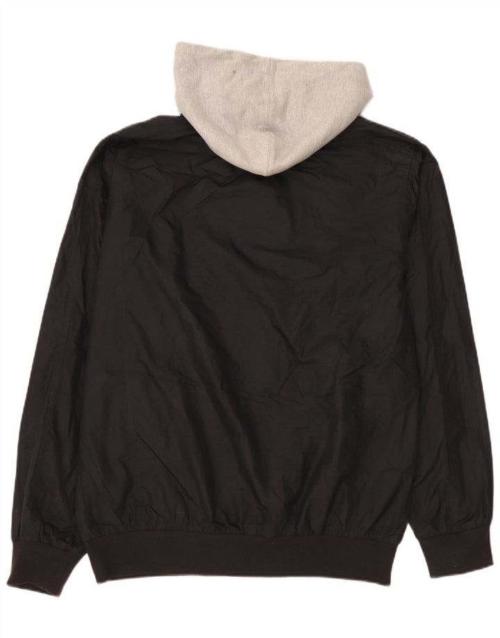 Jachetă bomber cu glugă pentru bărbați Adidas UK 40, mare, negru, poliester
