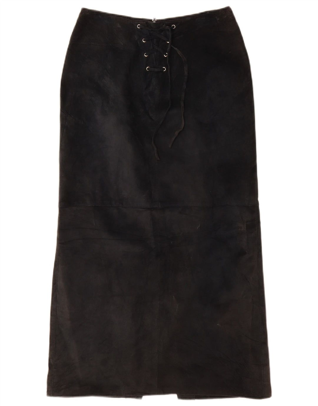 Fusta Maxi din piele intoarsa pentru femei VINTAGE UK 10 Small W26 Piele neagra