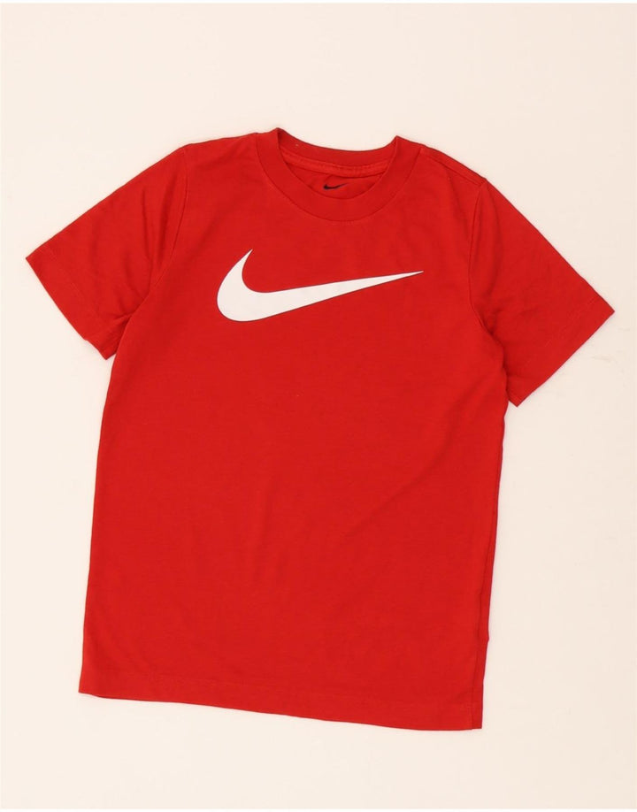 Tricou grafic Nike Dri Fit pentru băieți Top 10-11 ani Poliester roșu mediu