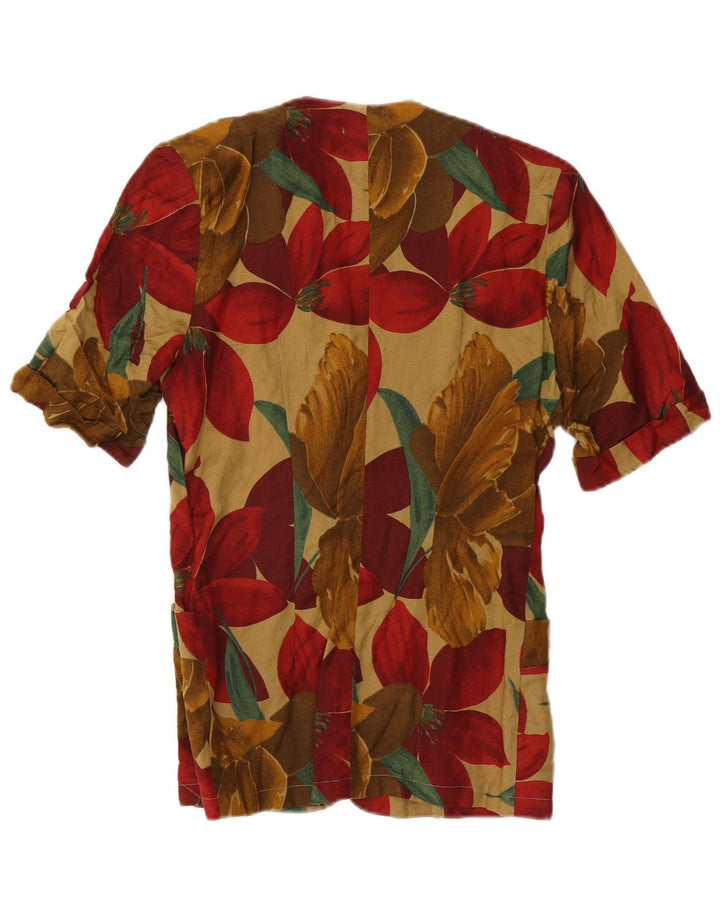 Jachetă vintage cu mânecă scurtă pentru femei UK 12 Medium Multicolor Tropic