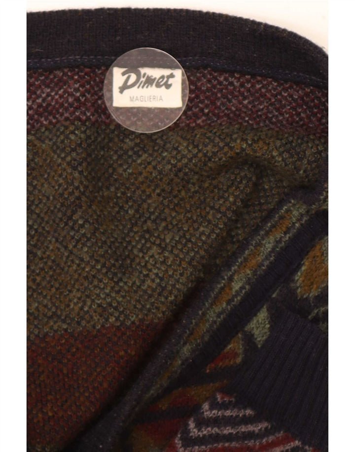 Pulover cardigan pentru bărbați Pimet XL Lână geometrică multicoloră
