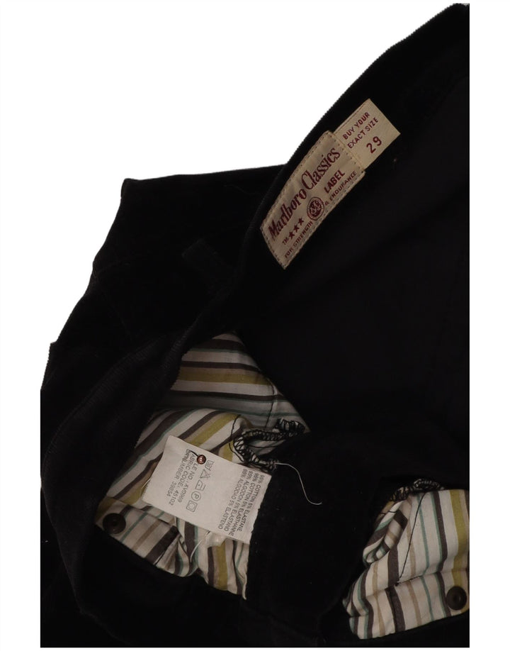 MARLBORO CLASSICS Pantaloni subțiri din velur pentru femei W29 L28 bumbac negru