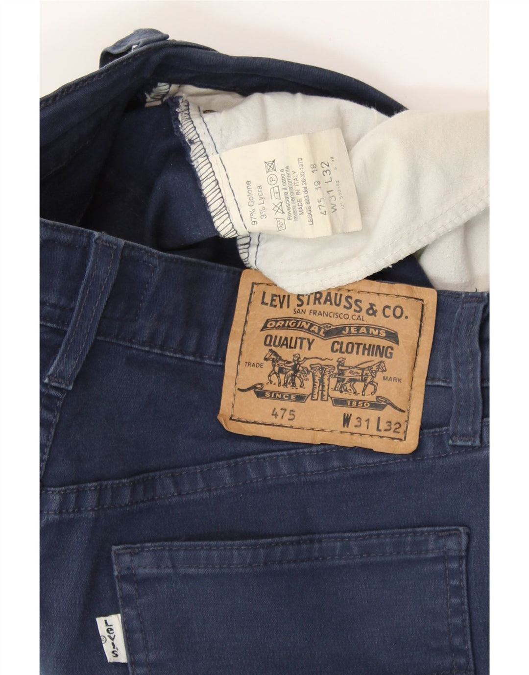 Blugi drepti pentru femei LEVI'S L31 L27 Bumbac bleumarin