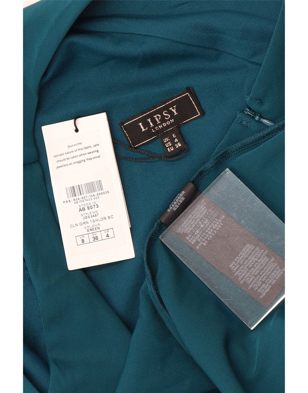 Rochie Lipsy pentru femei cu un singur umăr UK 8 Poliester verde mic