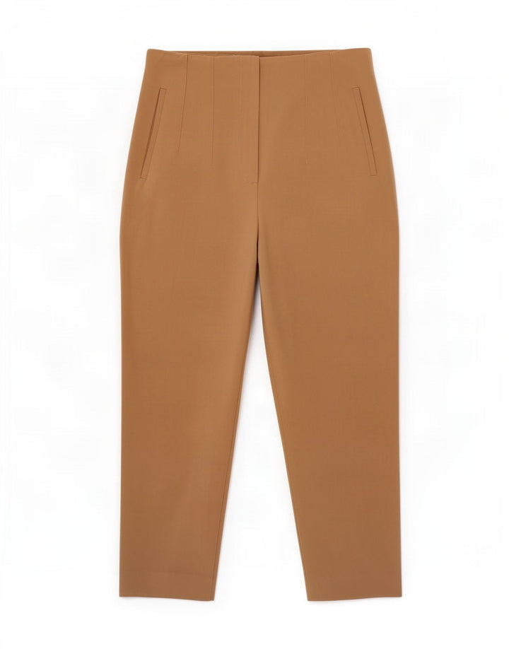 Pantaloni tăiați conici pentru femei Zara Mediu L28 L25 Poliester bej