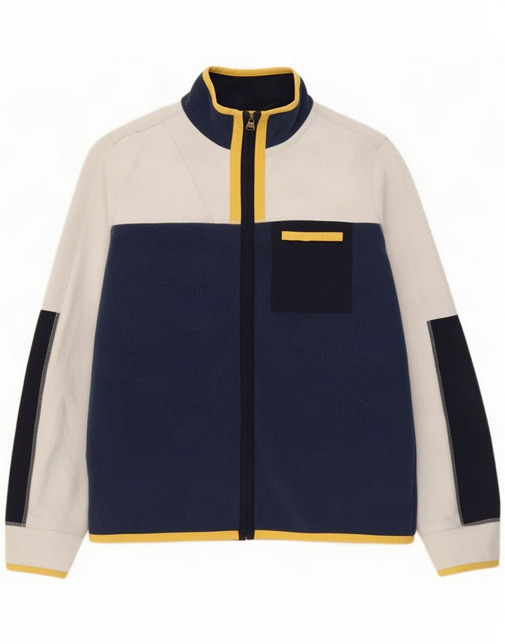 Fat Face Mens Fleece Jacket UK 40 Large Bleumarin Colorblock Poliester