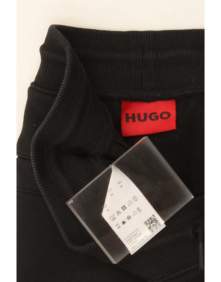Pantaloni scurți sport pentru bărbați Hugo Boss, bumbac mediu negru