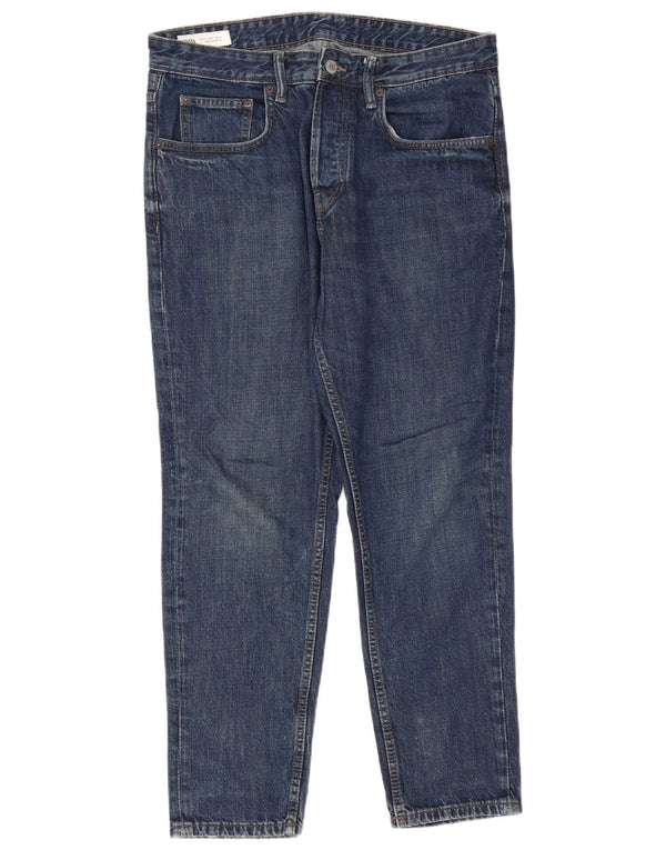 Blugi conici pentru bărbați Zara EU 42 Large W32 L28 Blue