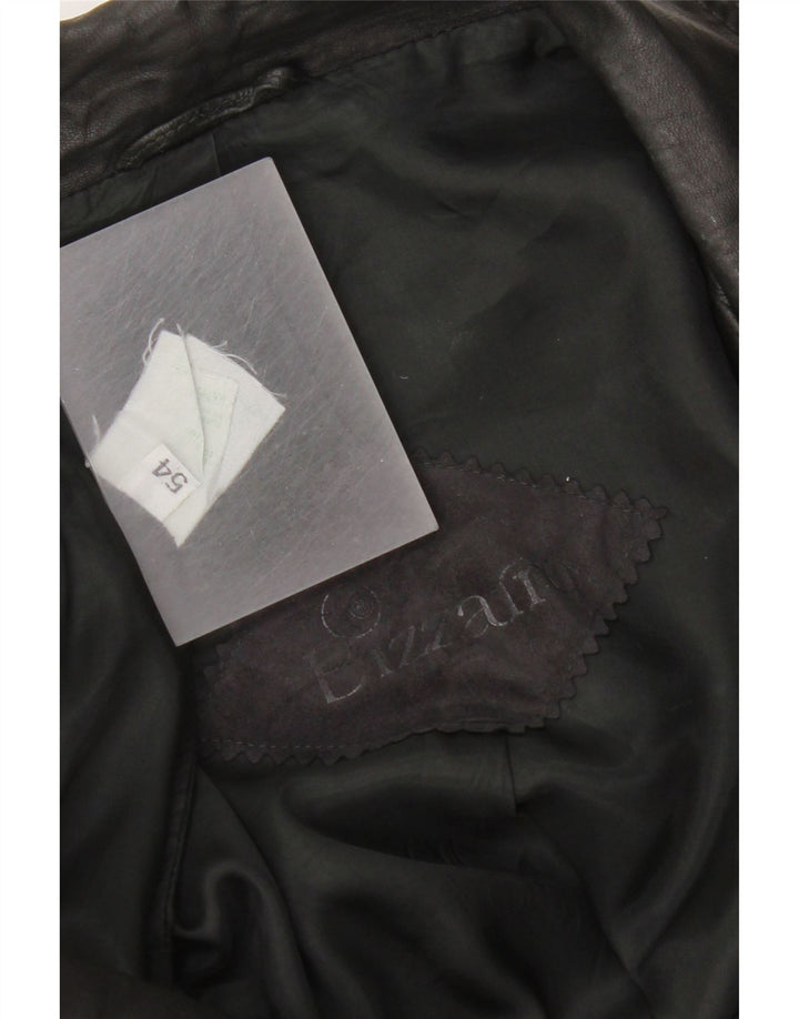 Jachetă Blazer pentru bărbați cu 3 nasturi Bizzarro IT 54 2XL din piele neagră
