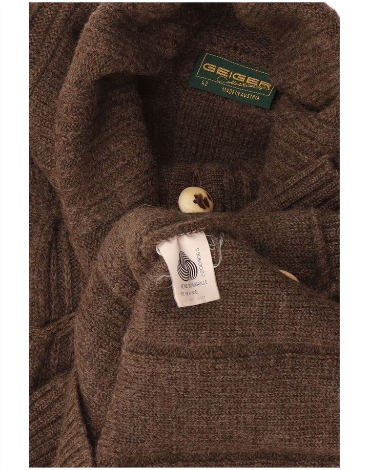 Pulover cardigan pentru femei Geiger EU 42 Lână maro mare