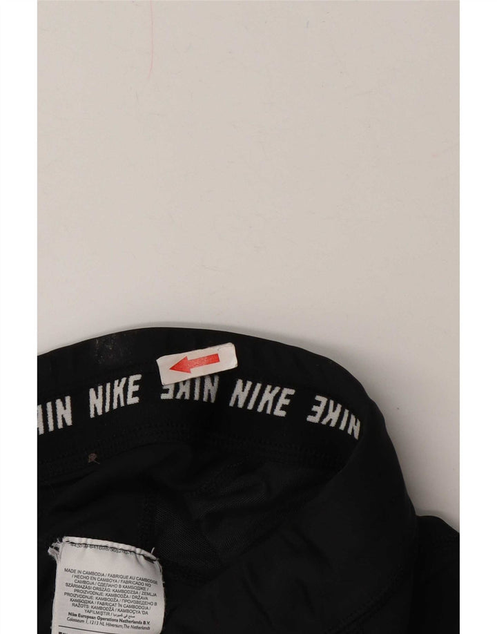 Leggings Nike Dri Fit pentru femei, poliester cu dungi mici, negre