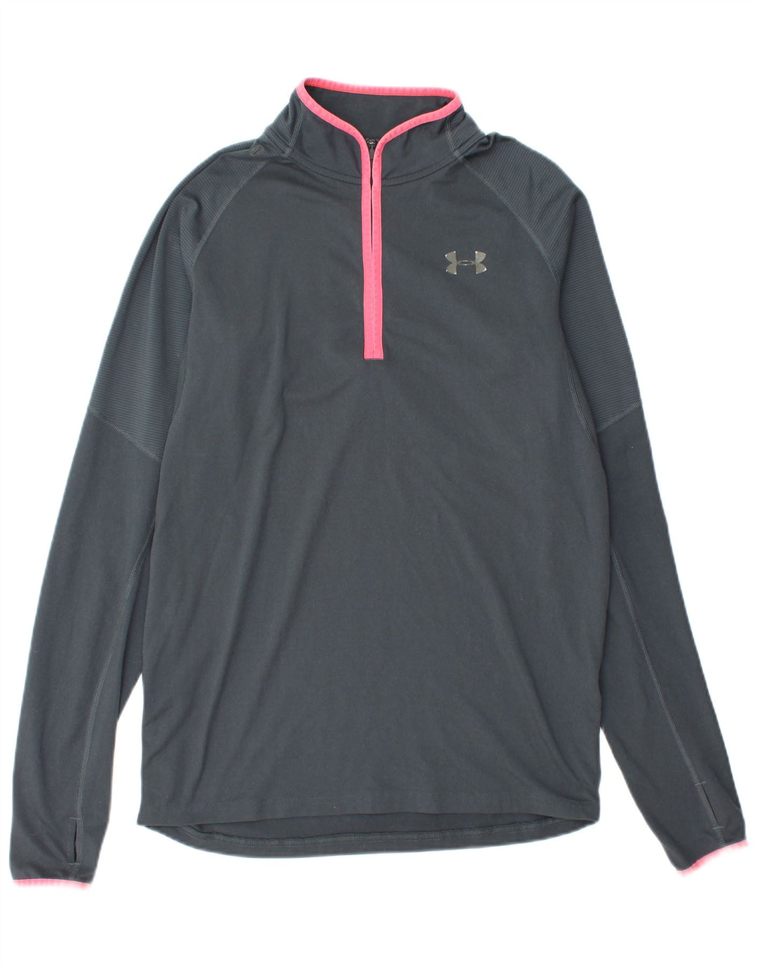 Top de trening Under Armour pentru bărbați, cu fermoar și gât, gri mediu