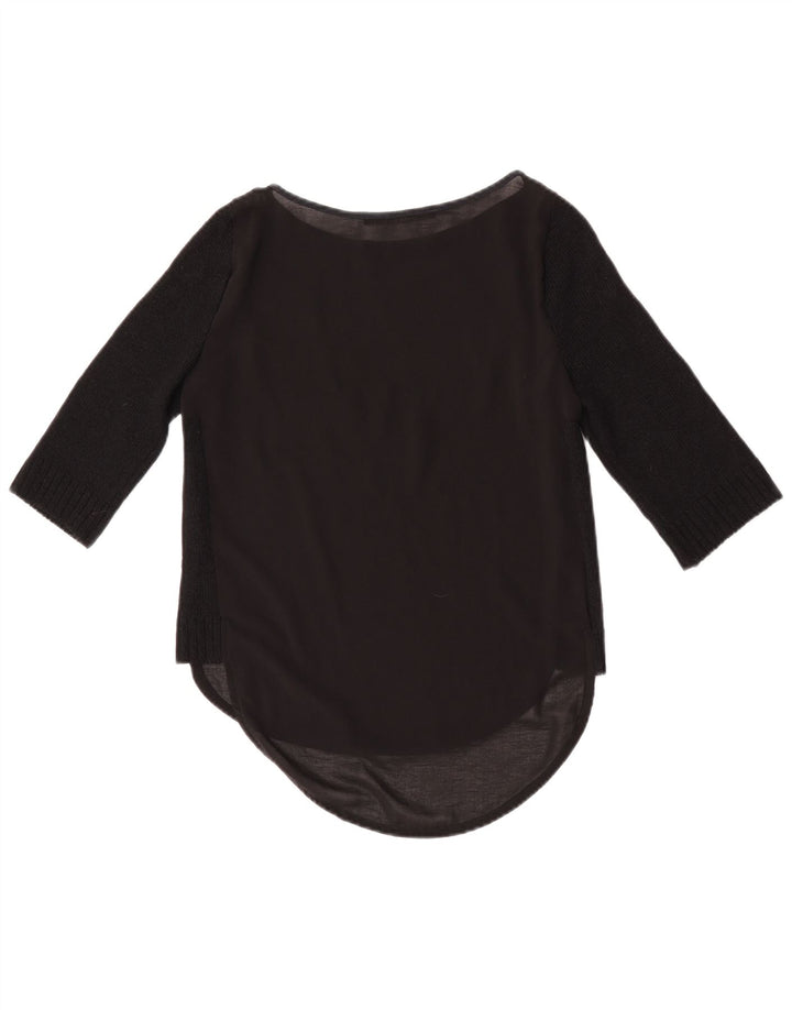 Top femeie Zara cu mâneci 3/4 UK 10 mic negru