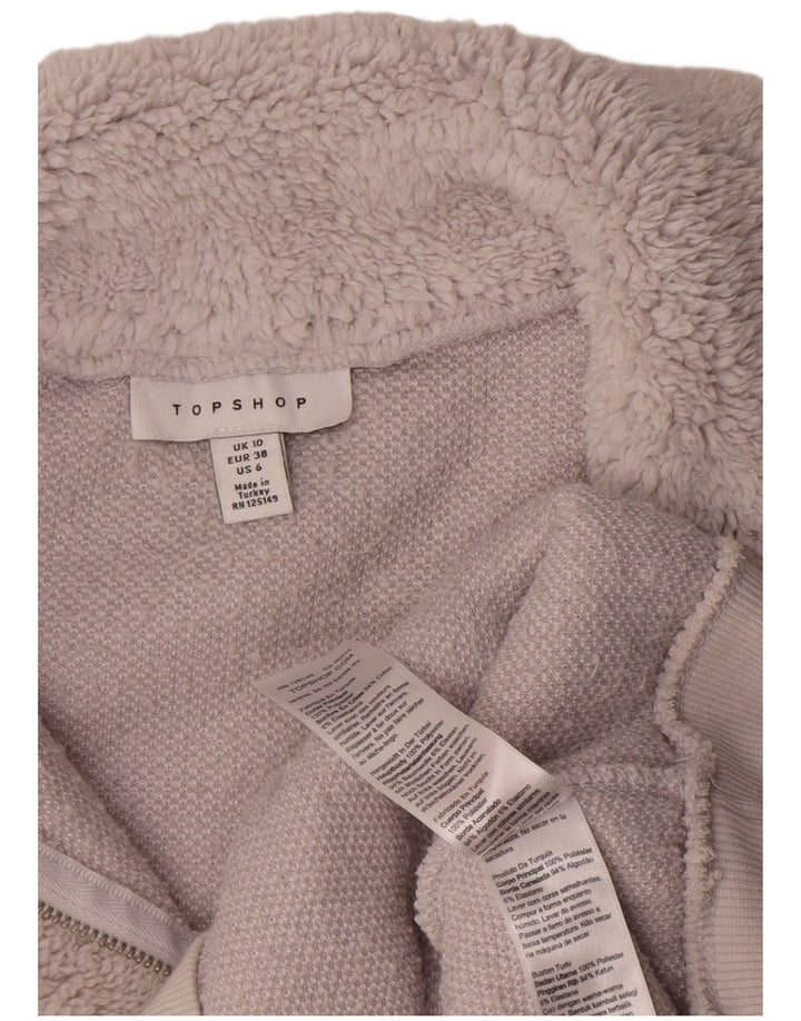 Pulover supradimensionat din lână pentru femei Topshop, cu fermoar, UK 10, poliester gri mic