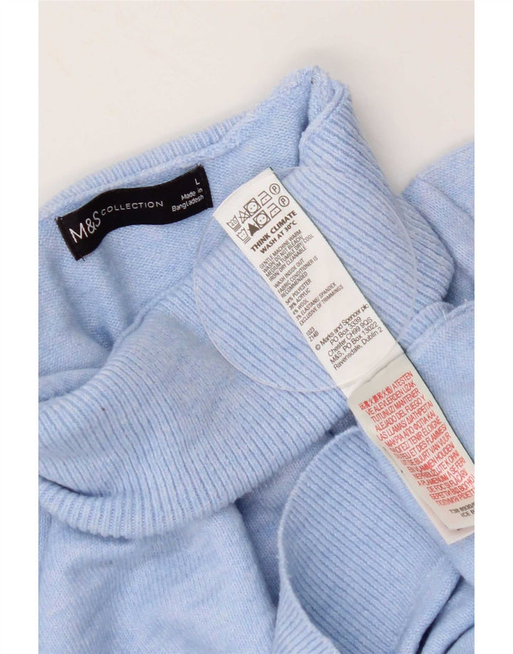 Pulover pentru femei Marks & Spencer cu gât rulat din poliester mare albastru UK 16
