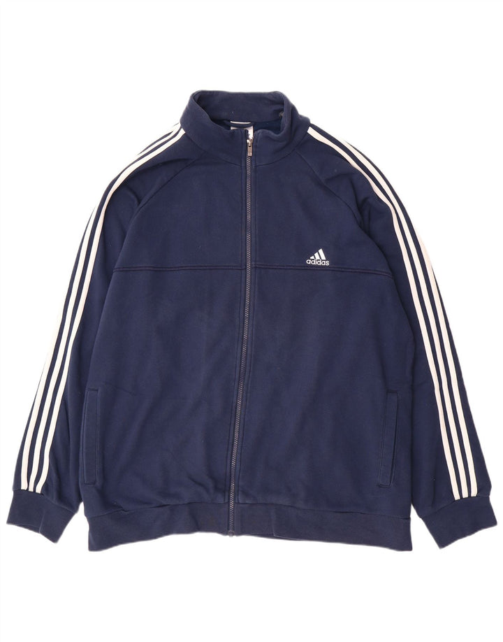 ADIDAS Mens Climalite Trening Top Jacket UK 52/54 2XL Bumbac bleumarin