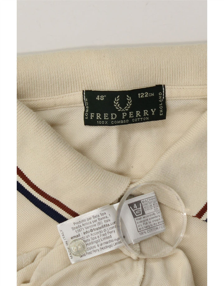 Cămașă polo Fred Perry pentru bărbați, mare din bumbac alb