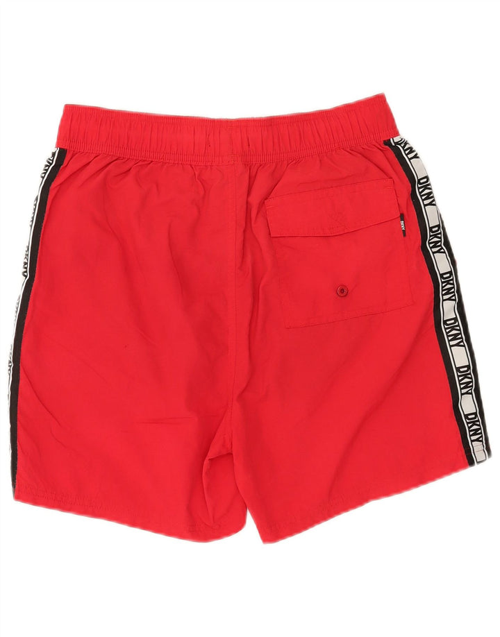 Pantaloni scurți de înot cu grafic Dkny pentru bărbați, poliamidă roșie mică