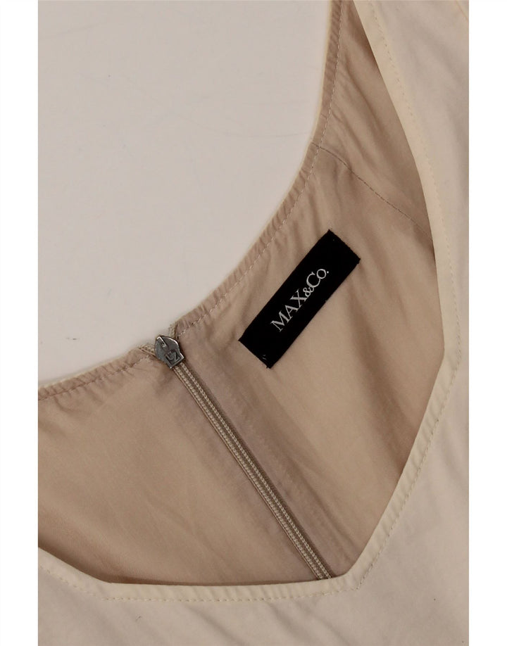 MAX & CO. Womens Sleeveless Bodycon Dress UK 8 Small Beige Vintage Max & Co. and Second-Hand Max & Co. from Messina Hembry 