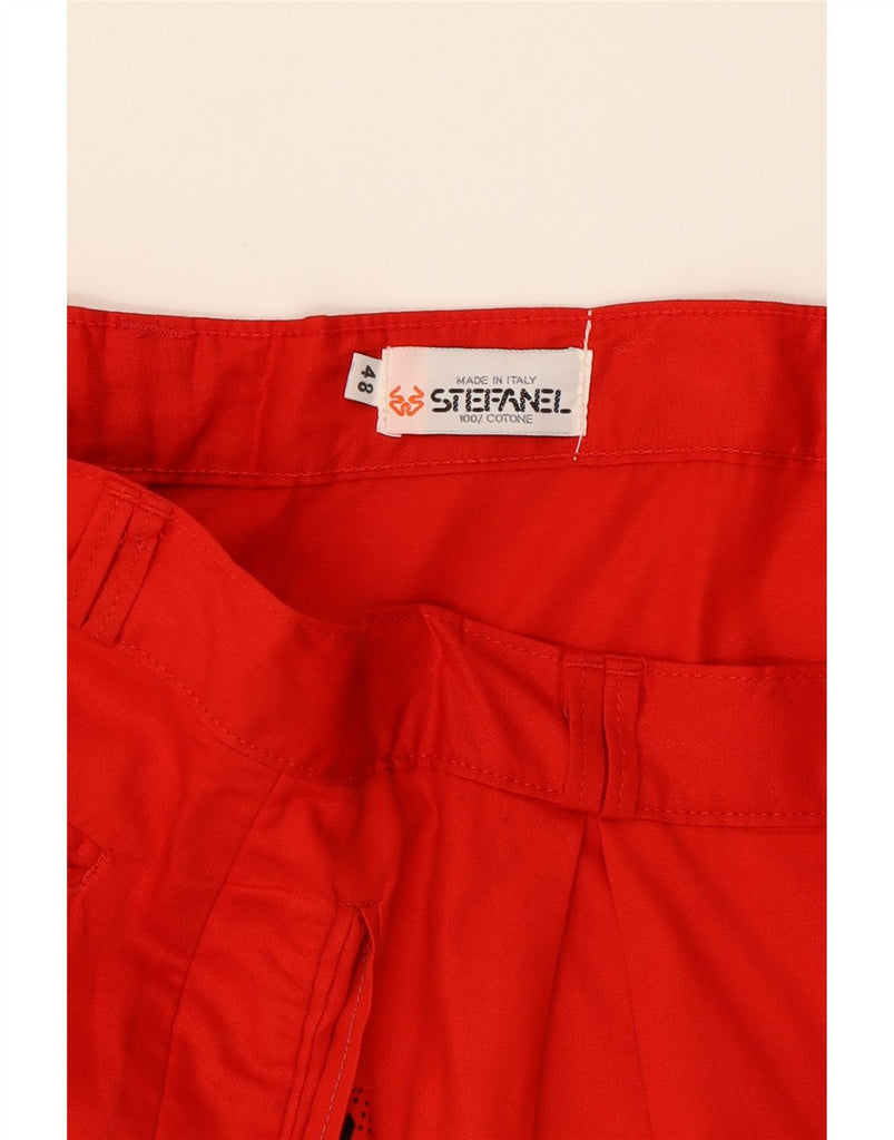STEFANEL Mens Pegged Casual Trousers IT 48 Medium W32 L37 Red Vintage Stefanel and Second-Hand Stefanel from Messina Hembry 