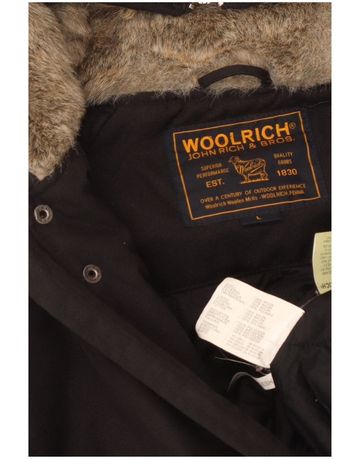 Jachetă bomber căptușită cu glugă Woolrich pentru femei UK 14, mare, negru, nailon