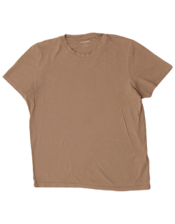 Tricou Jack & Jones pentru bărbați Top din bumbac maro mediu