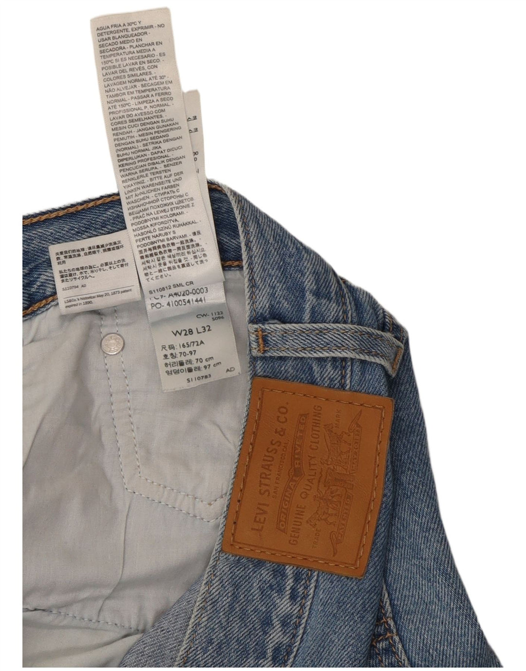 Blugi Levi's pentru femei cu picioare largi W28 L32 Bumbac albastru