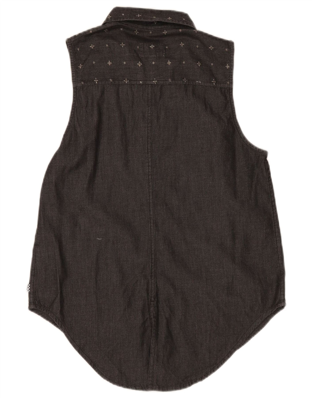 Cămașă din denim fără mâneci pentru femei VANS UK 10 mic bumbac cu pete gri