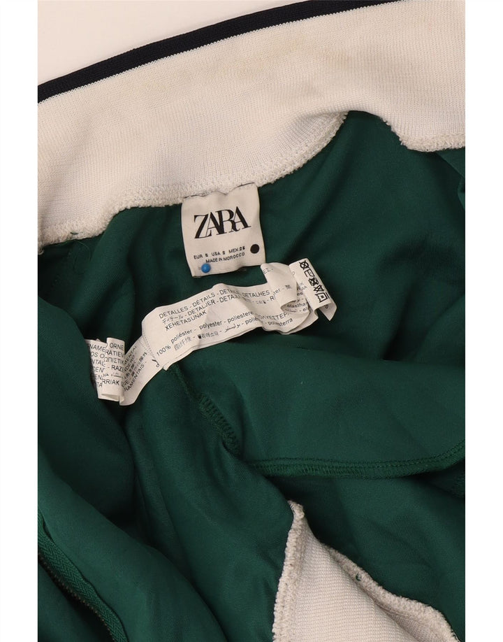 Jachetă de trening pentru femei Zara UK 10, verde, poliester color bloc