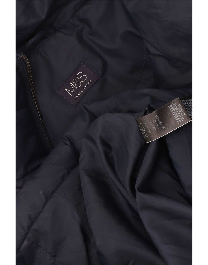 Palton căptușit pentru femei Marks & Spencer UK 14 mare poliester bleumarin