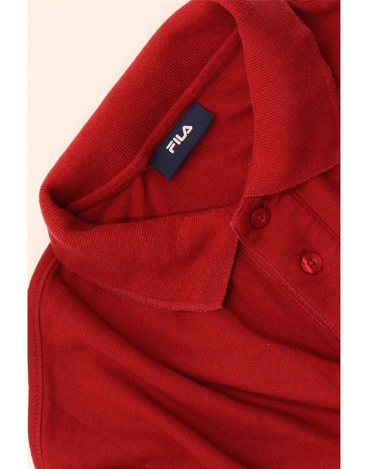 Tricou polo pentru bărbați Fila cu mânecă lungă, roșu mediu
