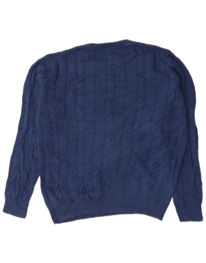 Pulover pentru bărbați Marks & Spencer, Blue Harbour, cu gât crew, mic, bleumarin