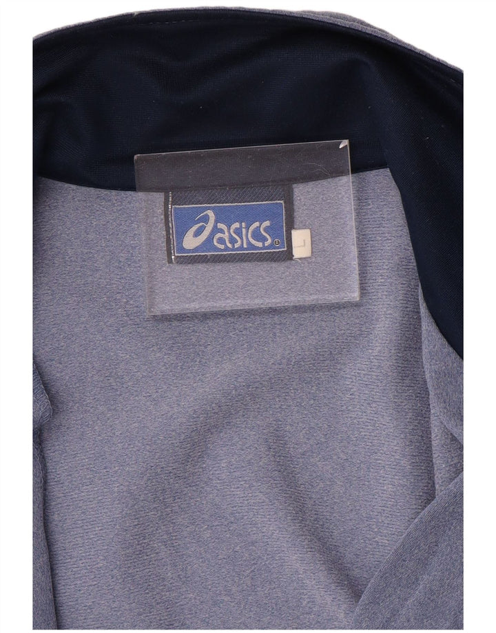 Jachetă de top pentru trening grafic Asics pentru bărbați, mare, albastru, bloc de culoare