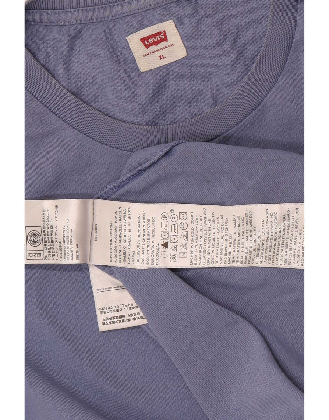 Tricou pentru bărbați Levi's Top XL Bumbac Albastru