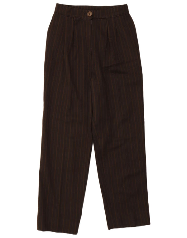 Pantaloni chino vintage pentru femei L24 L27 maro cu dungi