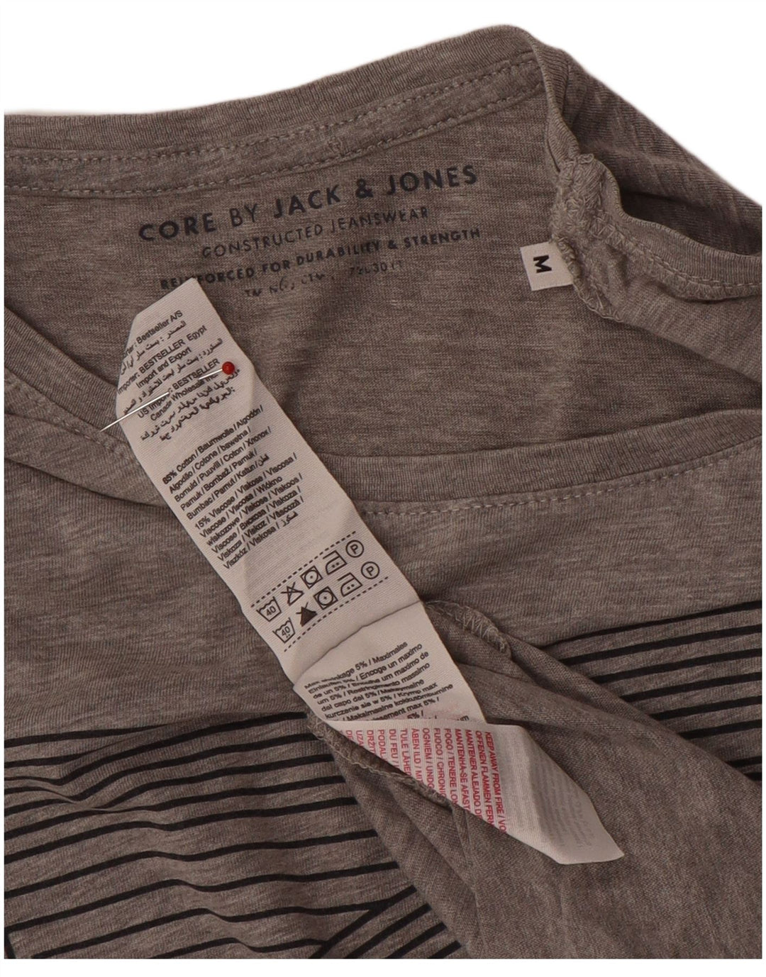 Tricou grafic Jack & Jones pentru bărbați Top din bumbac gri mediu