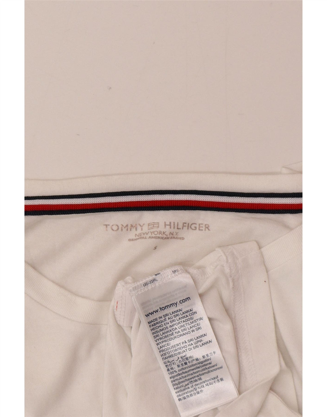 Tricou grafic pentru bărbați Tommy Hilfiger Top mic, alb, din bumbac color bloc