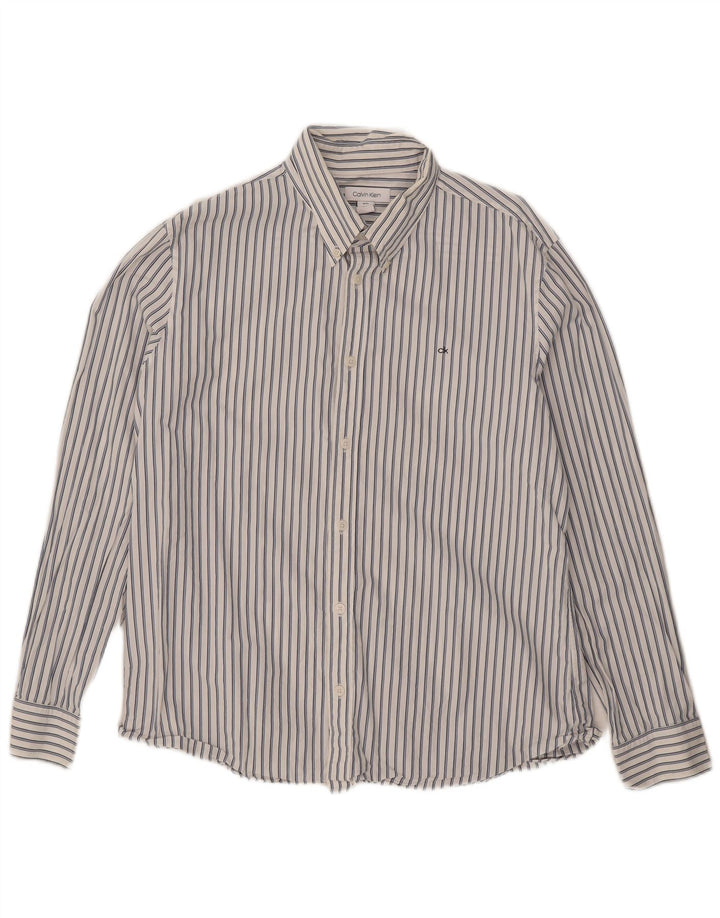Cămașă Calvin Klein pentru bărbați, XL, albă, cu dungi