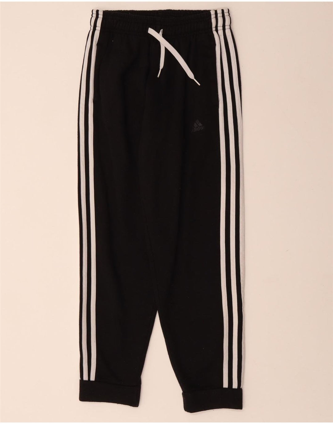 Pantaloni de trening ADIDAS baieti Joggeri 11-12 ani bumbac negru