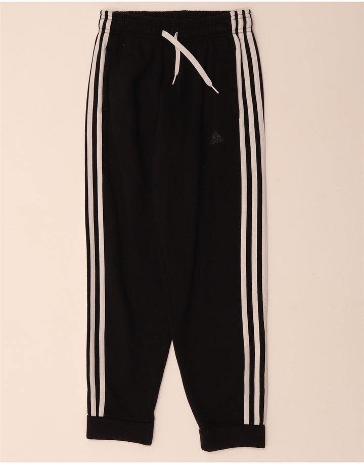 Pantaloni de trening ADIDAS baieti Joggeri 11-12 ani bumbac negru