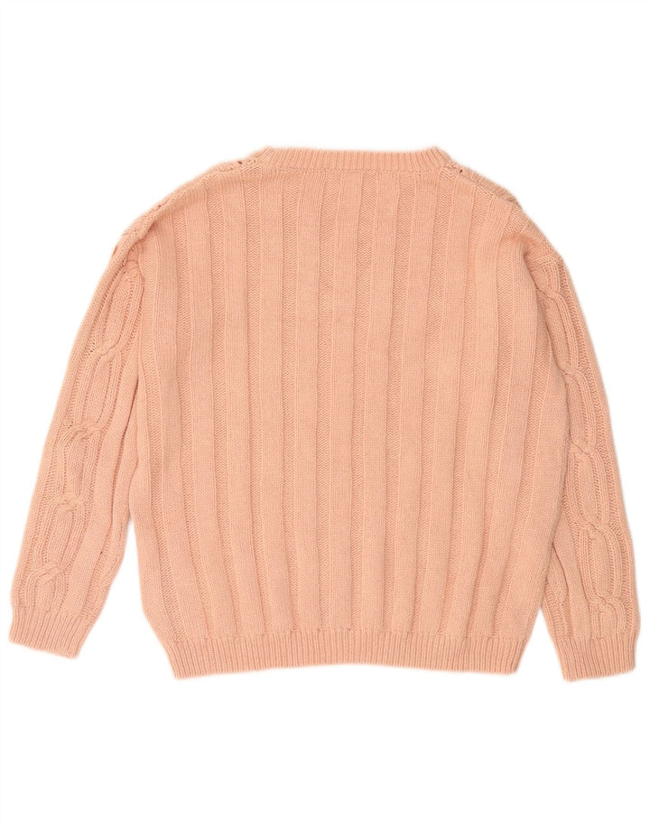 MARKS & SPENCER Pulover pentru femei cu decolteu rotund din bumbac roz mediu UK 12