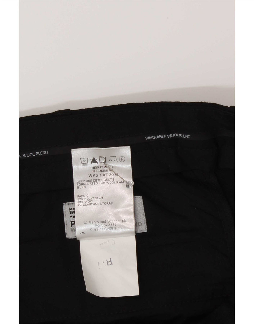 Pantaloni de costum pentru bărbați Marks & Spencer L38 L29 Poliester negru